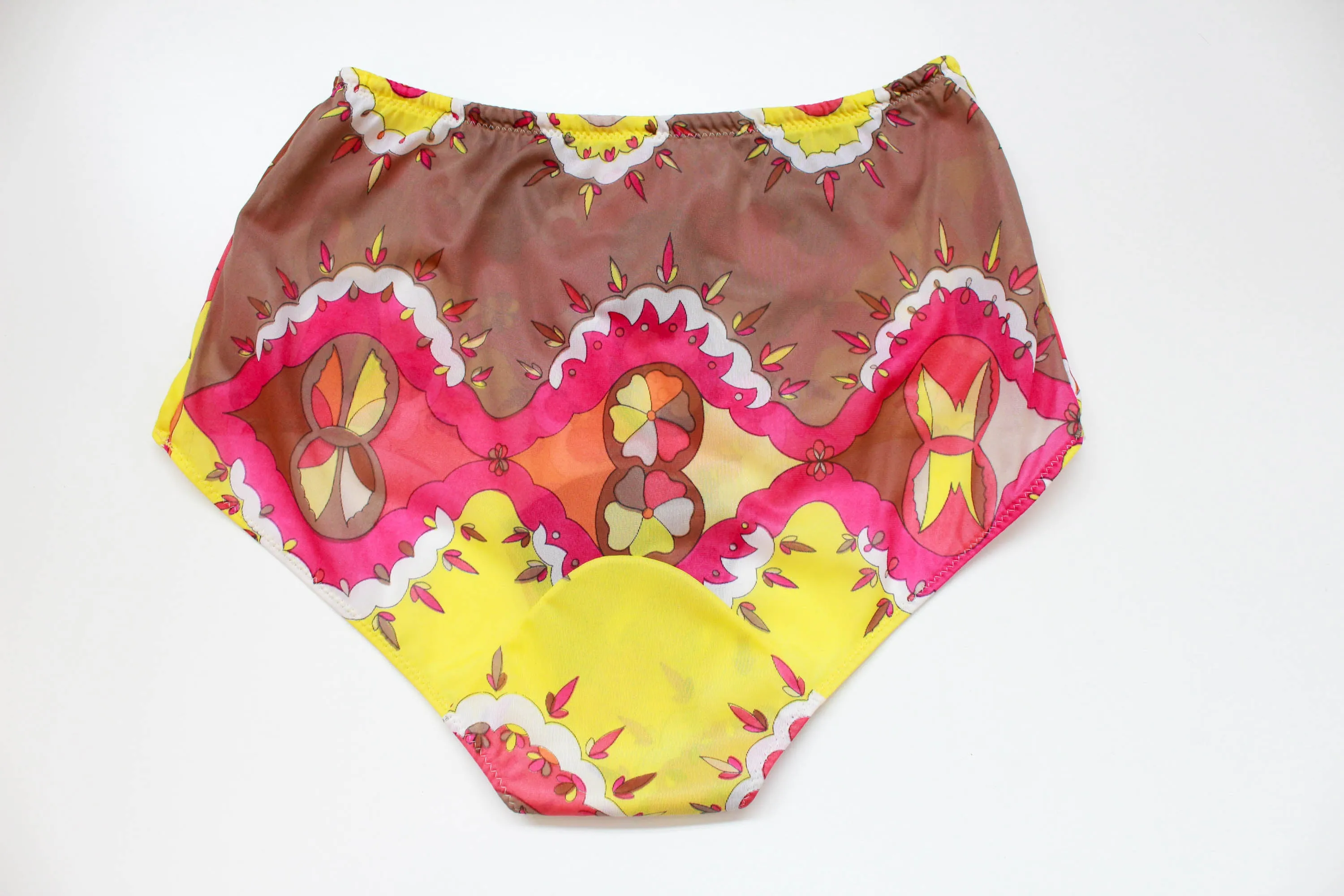1960s Emilio Pucci Panties for Formfit Rogers, Pink and Yellow Print, Small