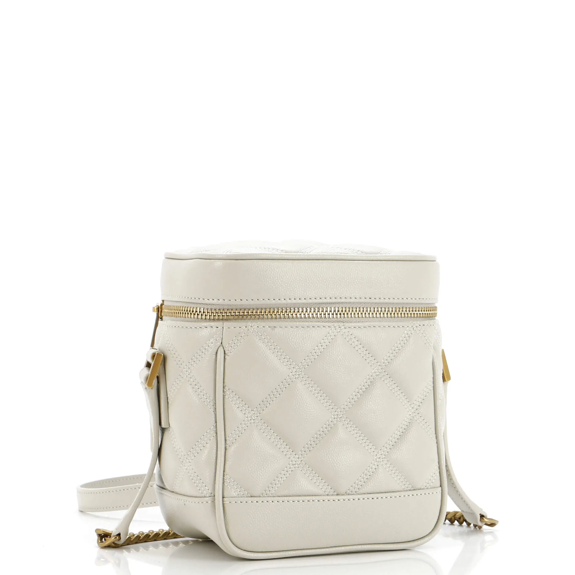 80's Vanity Bag Quilted Leather