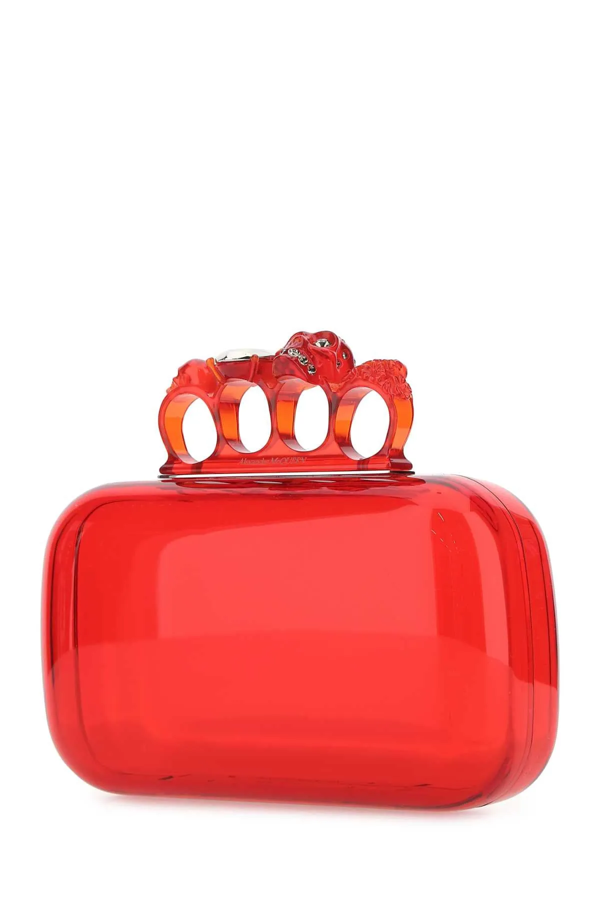 Alexander McQueen Four Ring Logo Detailed Clutch Bag