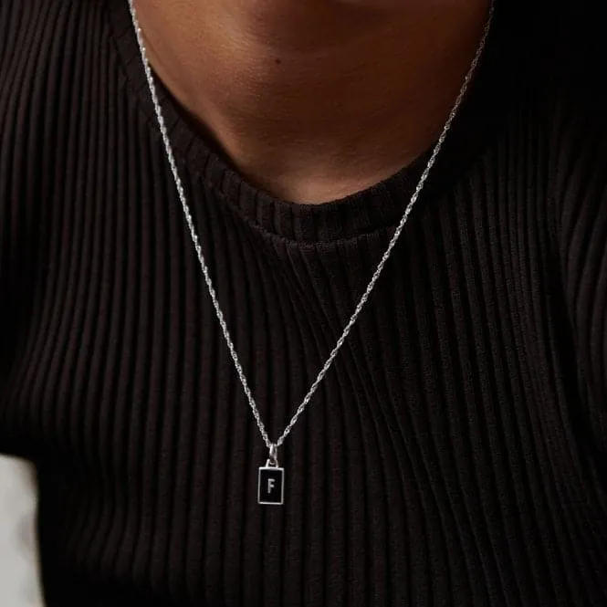 Alphabet Initial Recycled Sterling Silver F Necklace BETF_SLV