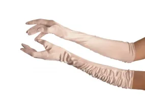 Baby Pink Stretchy Satin Wedding Opera Gloves