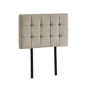Beige Linen Single Bed Headboard, Adjustable Height