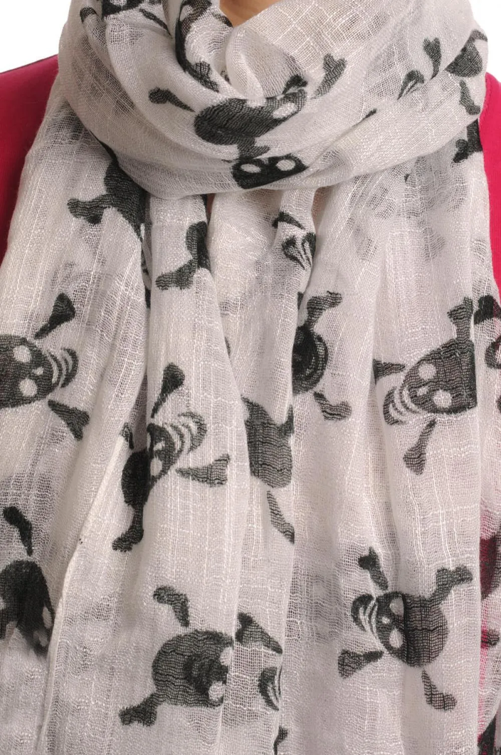 Black Crossbones On White With Tassels