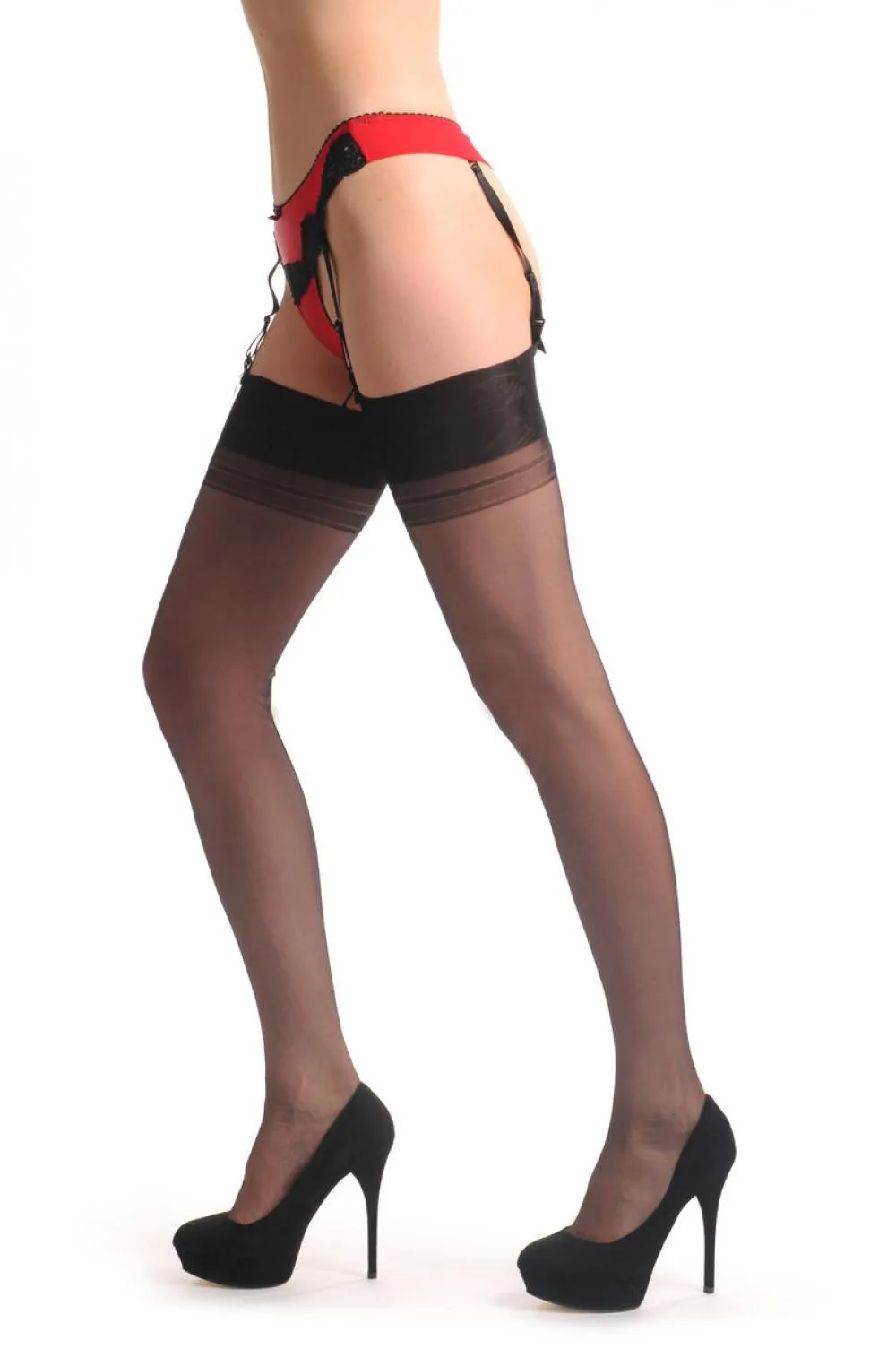 Black Stockings With Black Seam