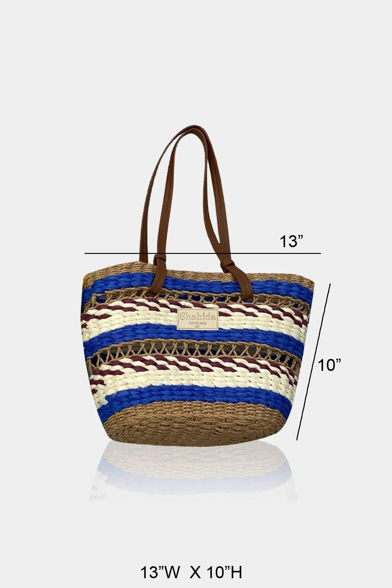 Blue Weave Pattern Designer Tote Bag