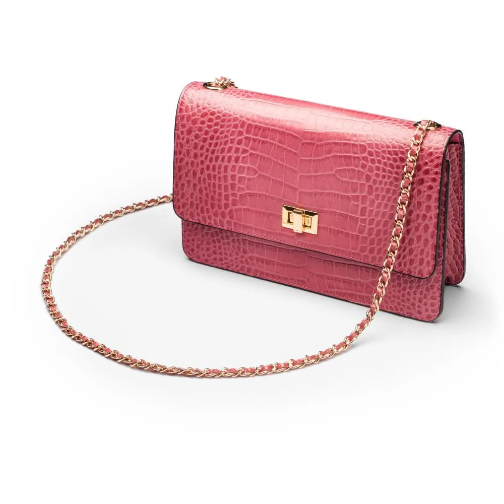 Julia Bag - Cerise Pink Croc