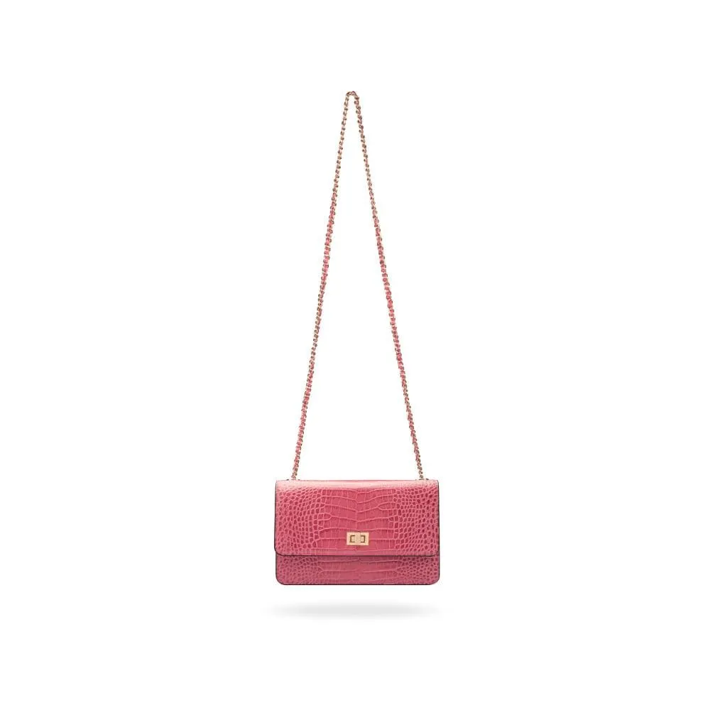 Julia Bag - Cerise Pink Croc