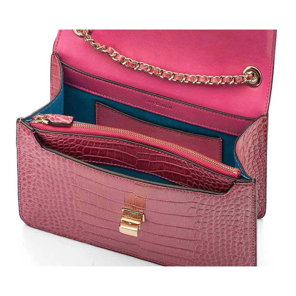 Julia Bag - Cerise Pink Croc