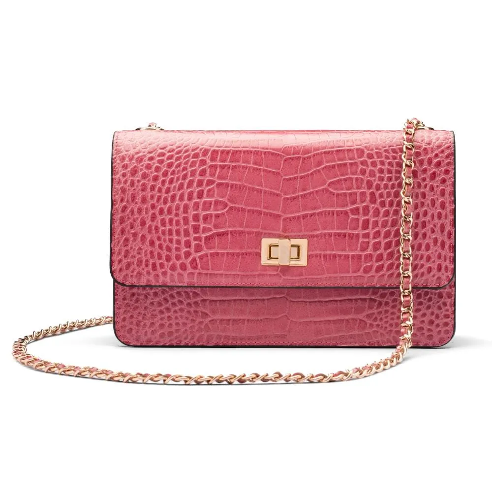 Julia Bag - Cerise Pink Croc