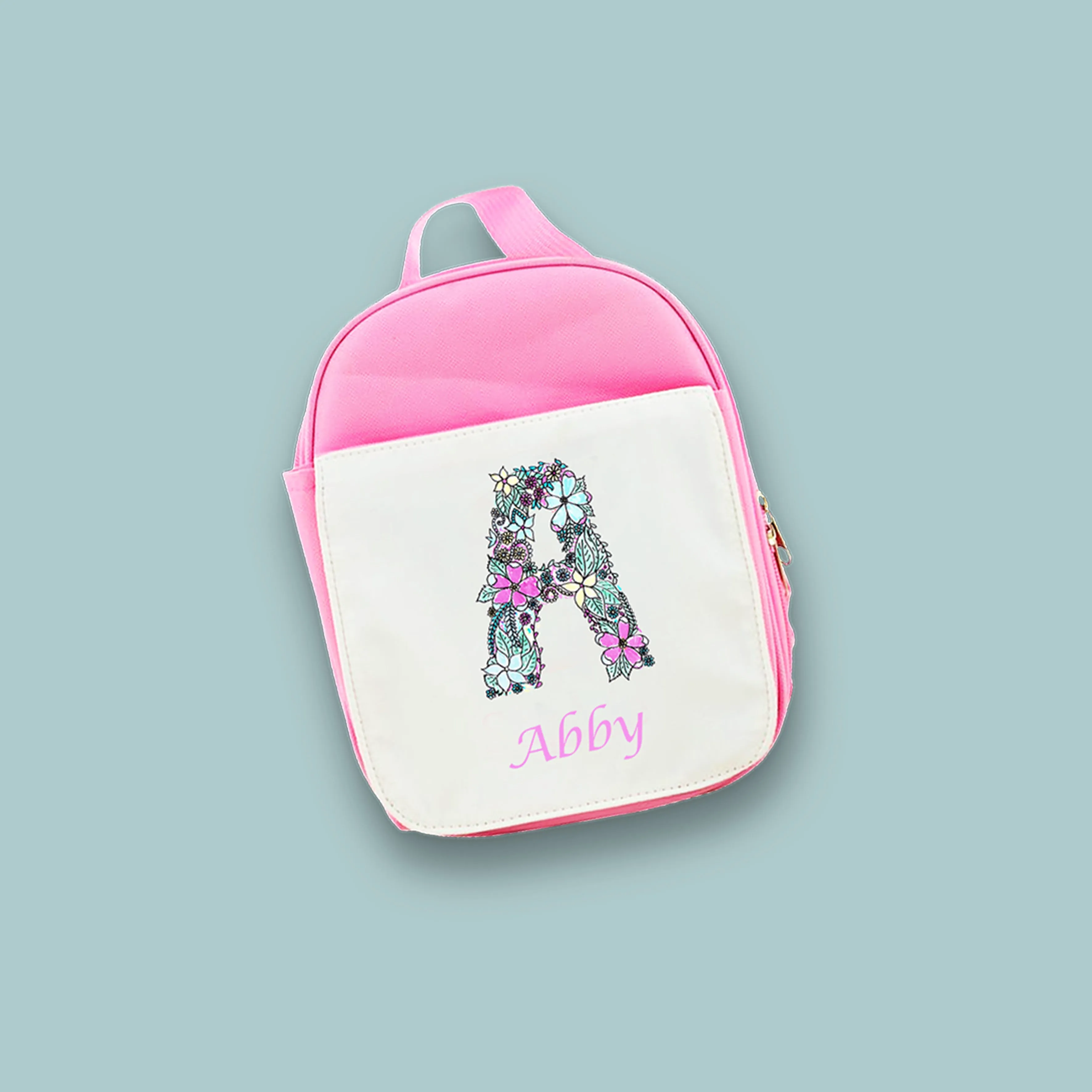 Personalised Floral Alphabet Lunch Bag