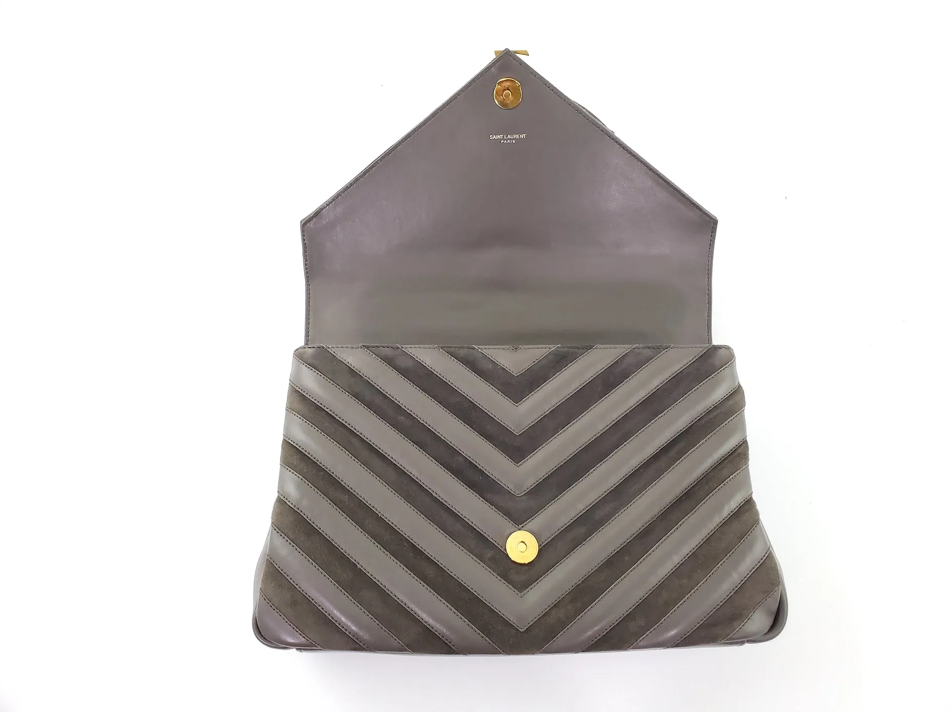 Saint Laurent Gray Medium Matelasse College Bag