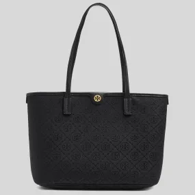 Tory Burch Small T Monogram Zip Tote Black 152135